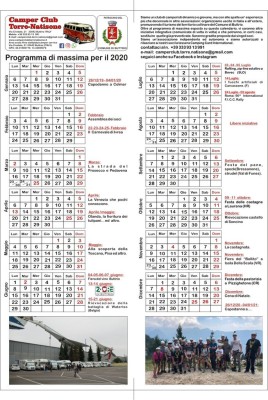 Calendario Programma 2020